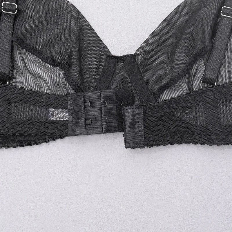 4 Piece Set Sexy Lingerie Set - Ruffled Skirt Garter Socks Sexy Underwear Suit