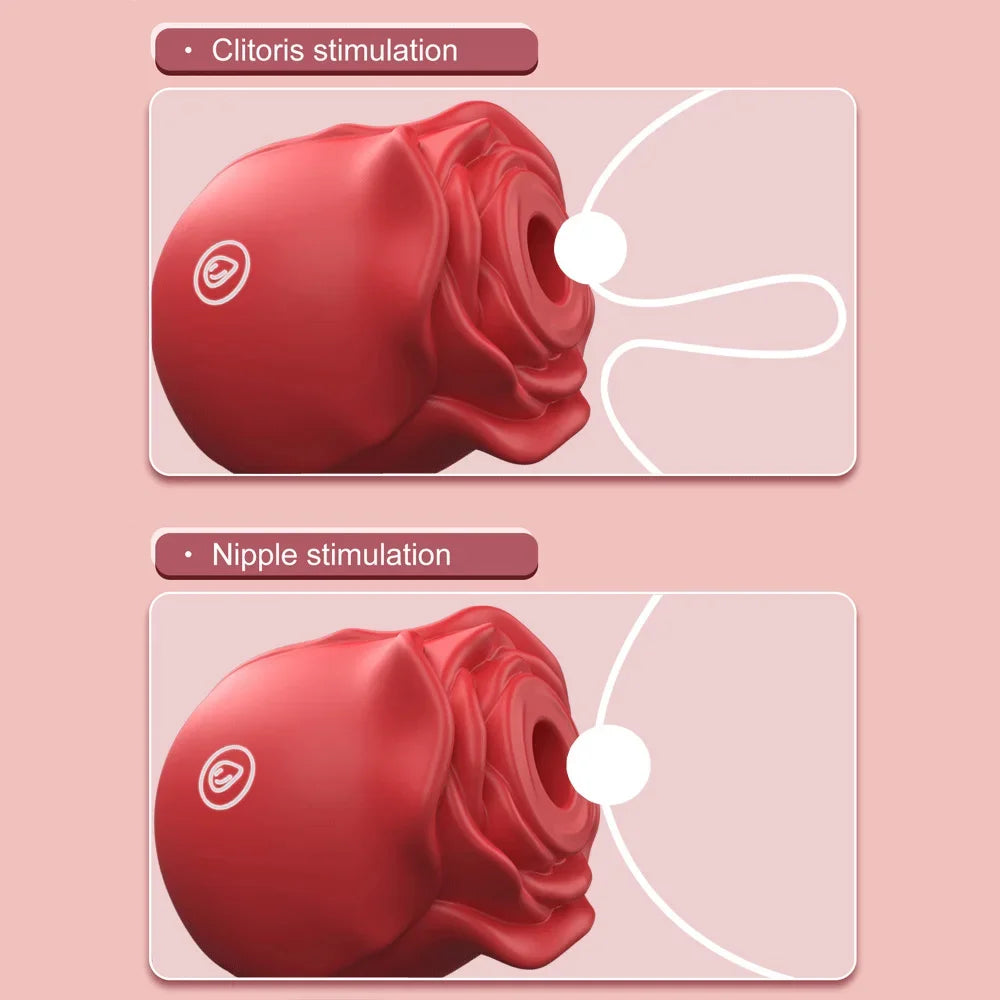 Rose Sucking Vibrator for Women - Clitoral Vacuum Stimulator