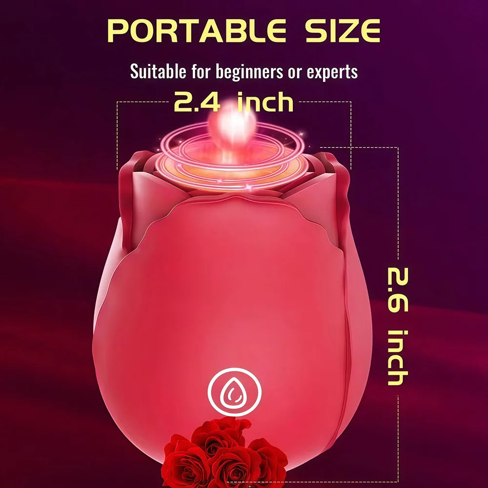 Rose Sucking Vibrator for Women - Clitoral Vacuum Stimulator