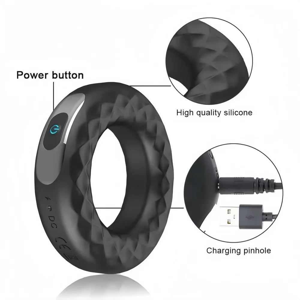 Cock Ring - massager  10-Frequency Vibration Men Toy