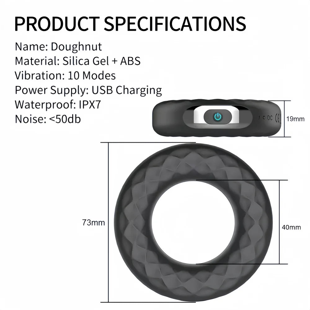 Cock Ring - massager  10-Frequency Vibration Men Toy