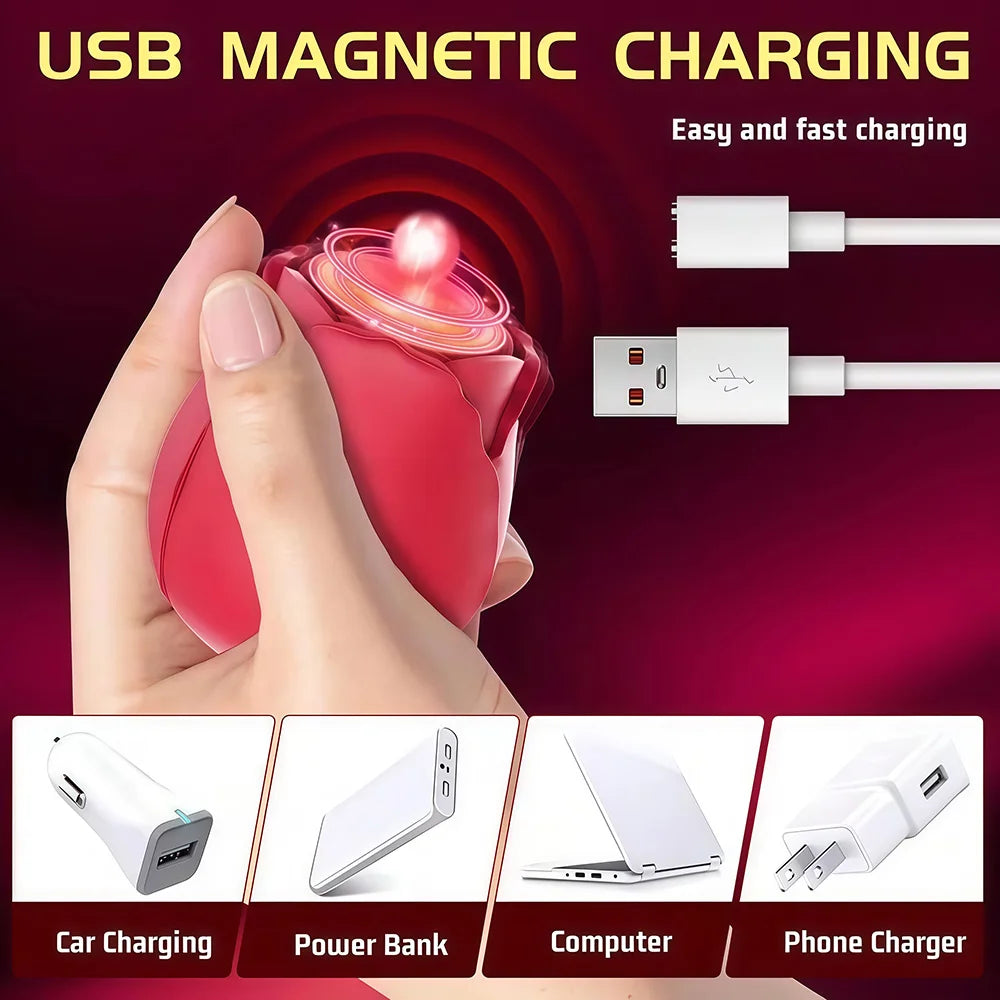 Rose Sucking Vibrator for Women - Clitoral Vacuum Stimulator
